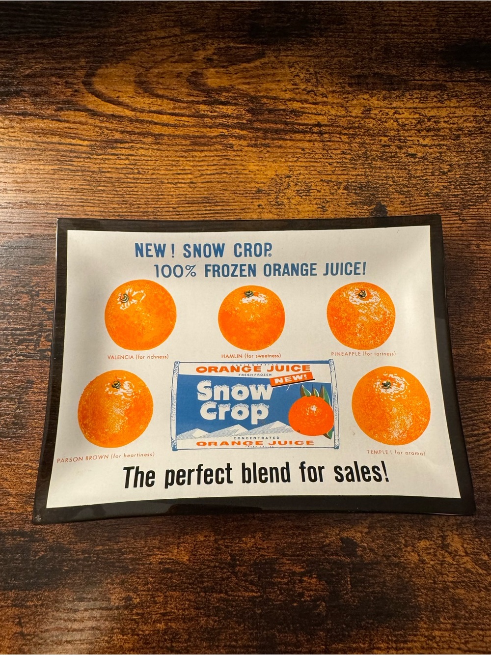 Vintage Snow Crop Frozen Orange Juice Glass Trinket Dish